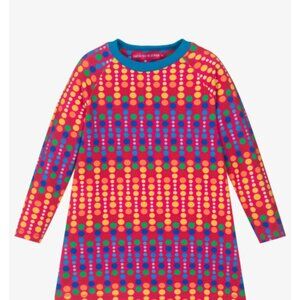 Agatha Ruiz de la Prada Girls Pink & Colourful Dot Print Cotton Jersey Dress